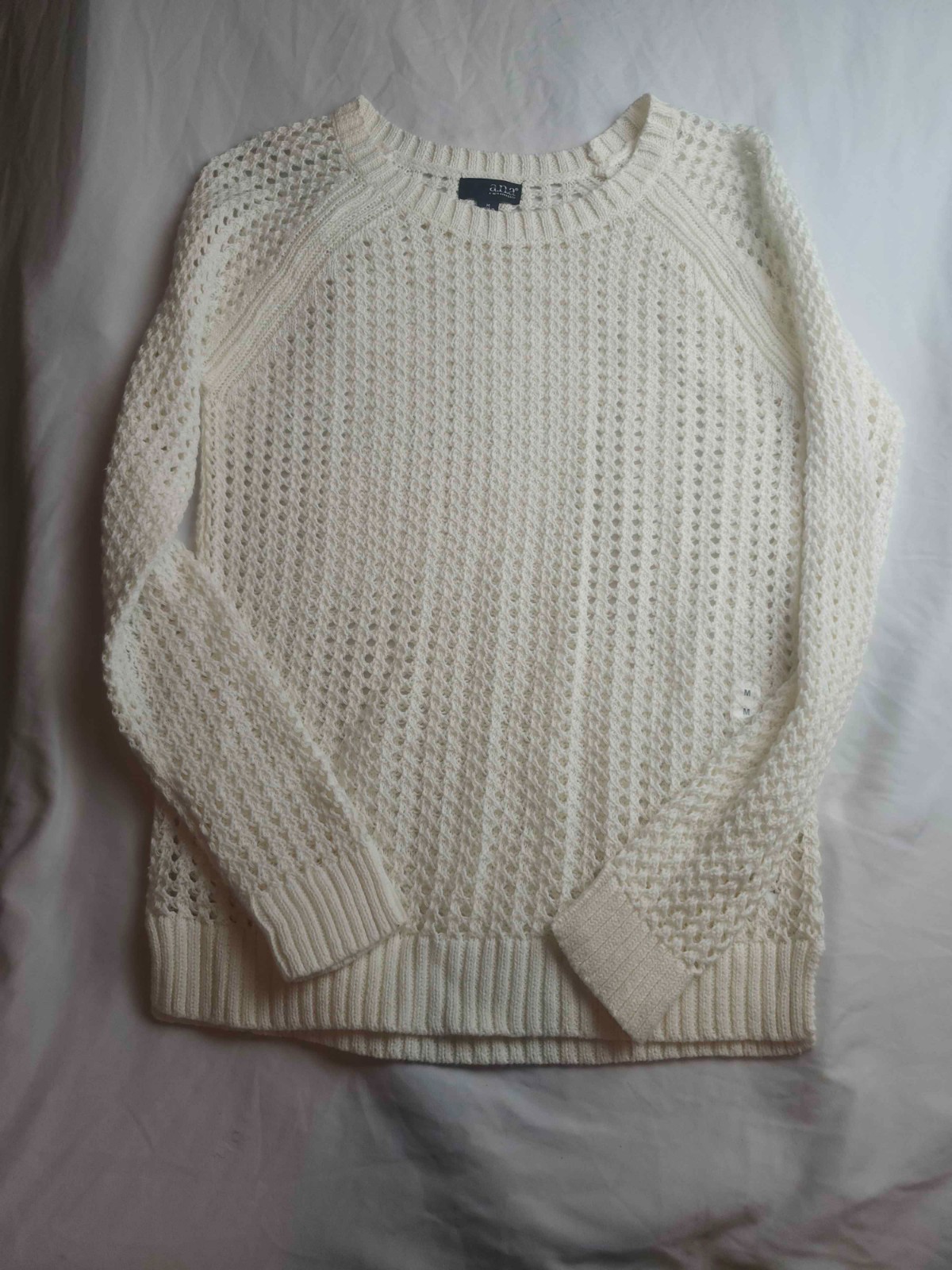 a.n.a A New Approach Sweater Womens M Beige Boho Chic Beach Lightweight Layering