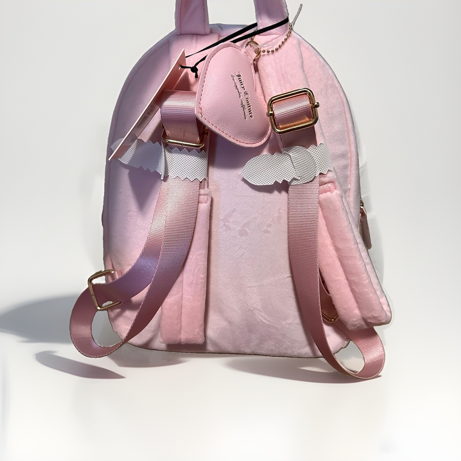 Juicy Couture Pink Mini Big Spender Backpack Rhinestone Logo w/ Front Pocket