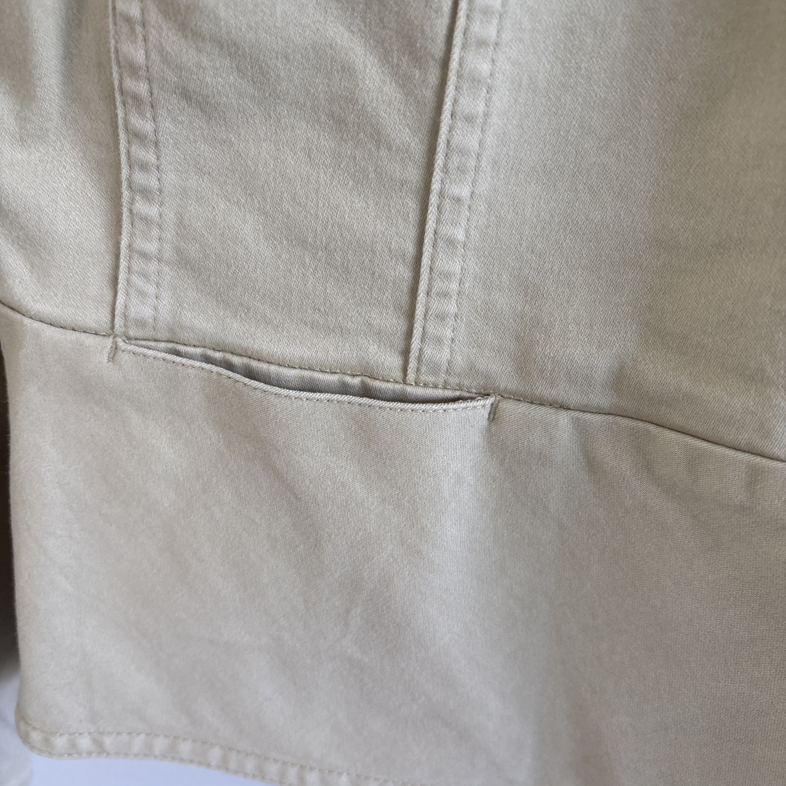 Talbots Tan Cotton Stretch Utility Safari Jacket Button Up Size 10 Casual Blazer