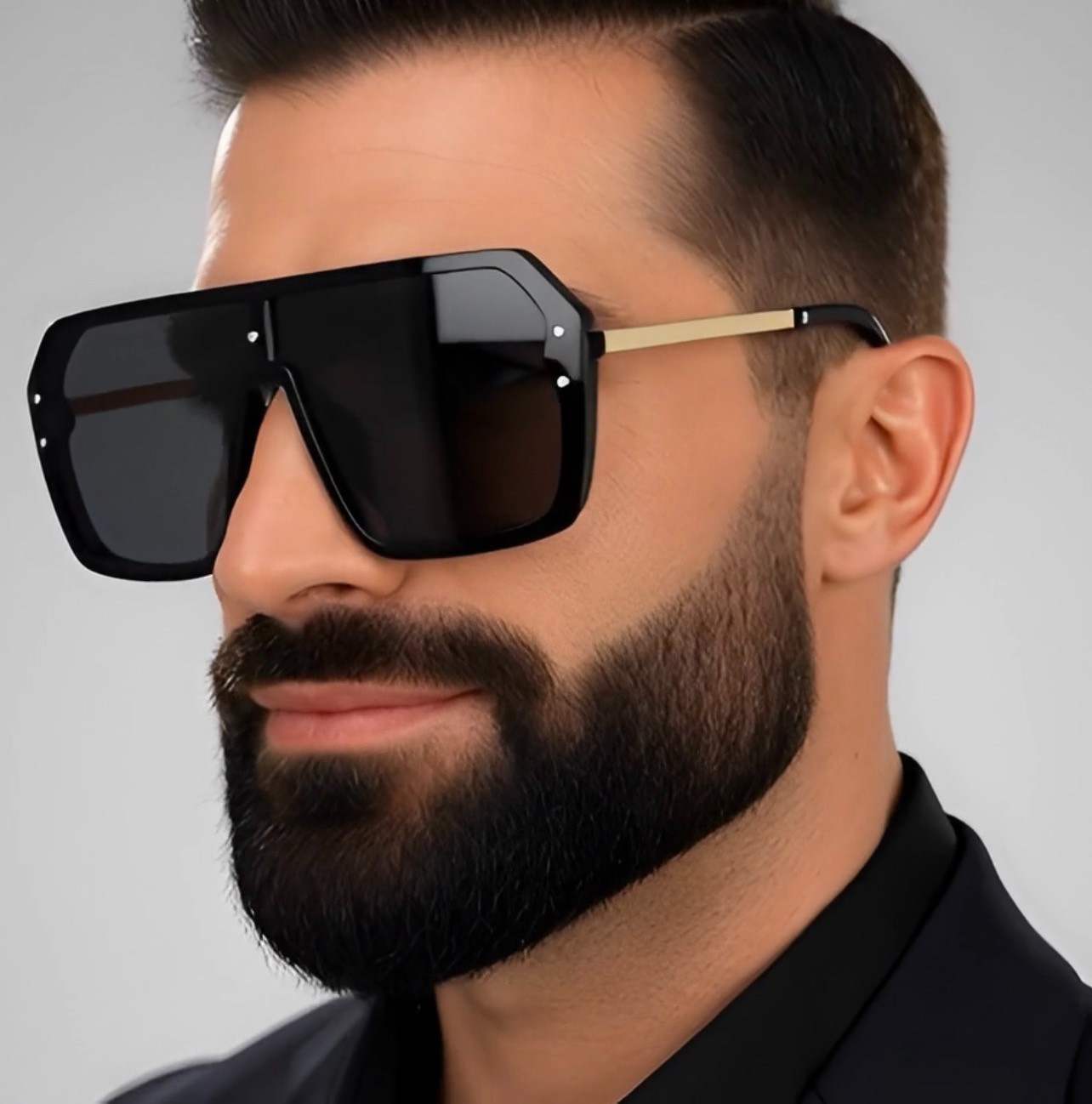 Fashion Oversize Flat Mirror Lens Square Large Men’s Women’s Miami Sunglasses