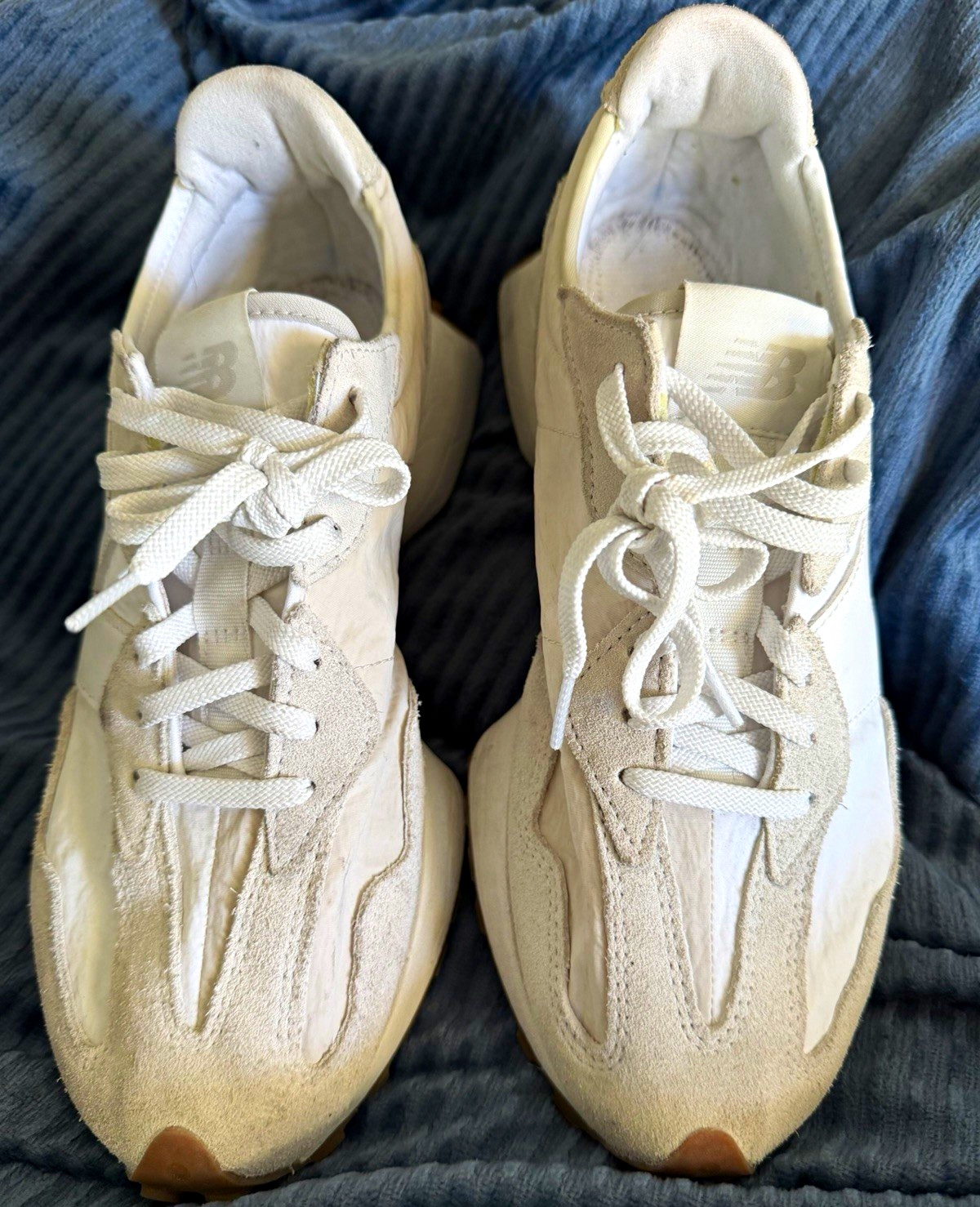 New Balance WS327TD Women’s Size 10 White Sea Salt Leather Suede Sneakers EUC
