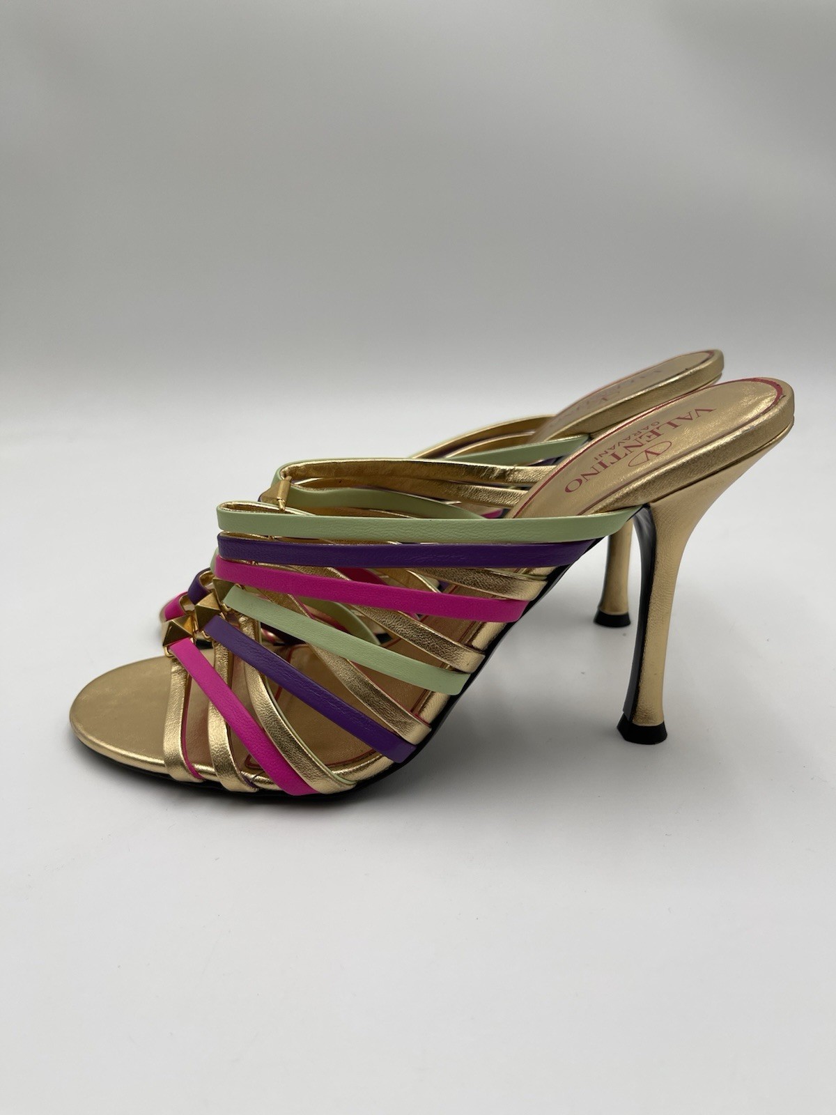 Valentino Garavani ‘Rockstud’ 100mm strappy mules Heels Size 36.5