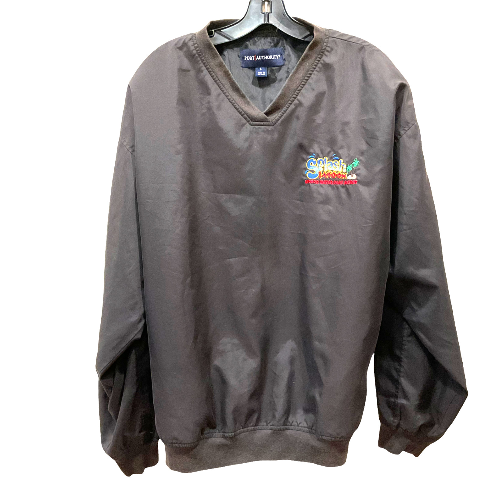 SPLASH MOUNTAIN Port Authority Pullover Wind Water Resistant ERIE, PA Black L