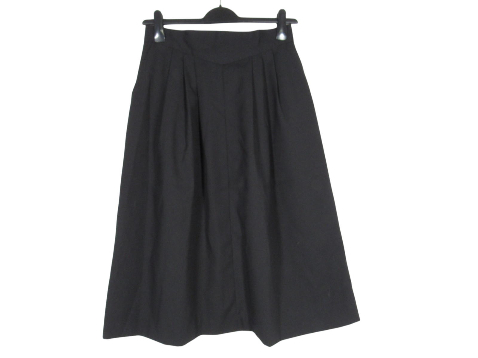VTG NORTON MCNAUGHTON Black WOOL BLEND Pleated SIDE POCKETS Midi A-Line Skirt 14