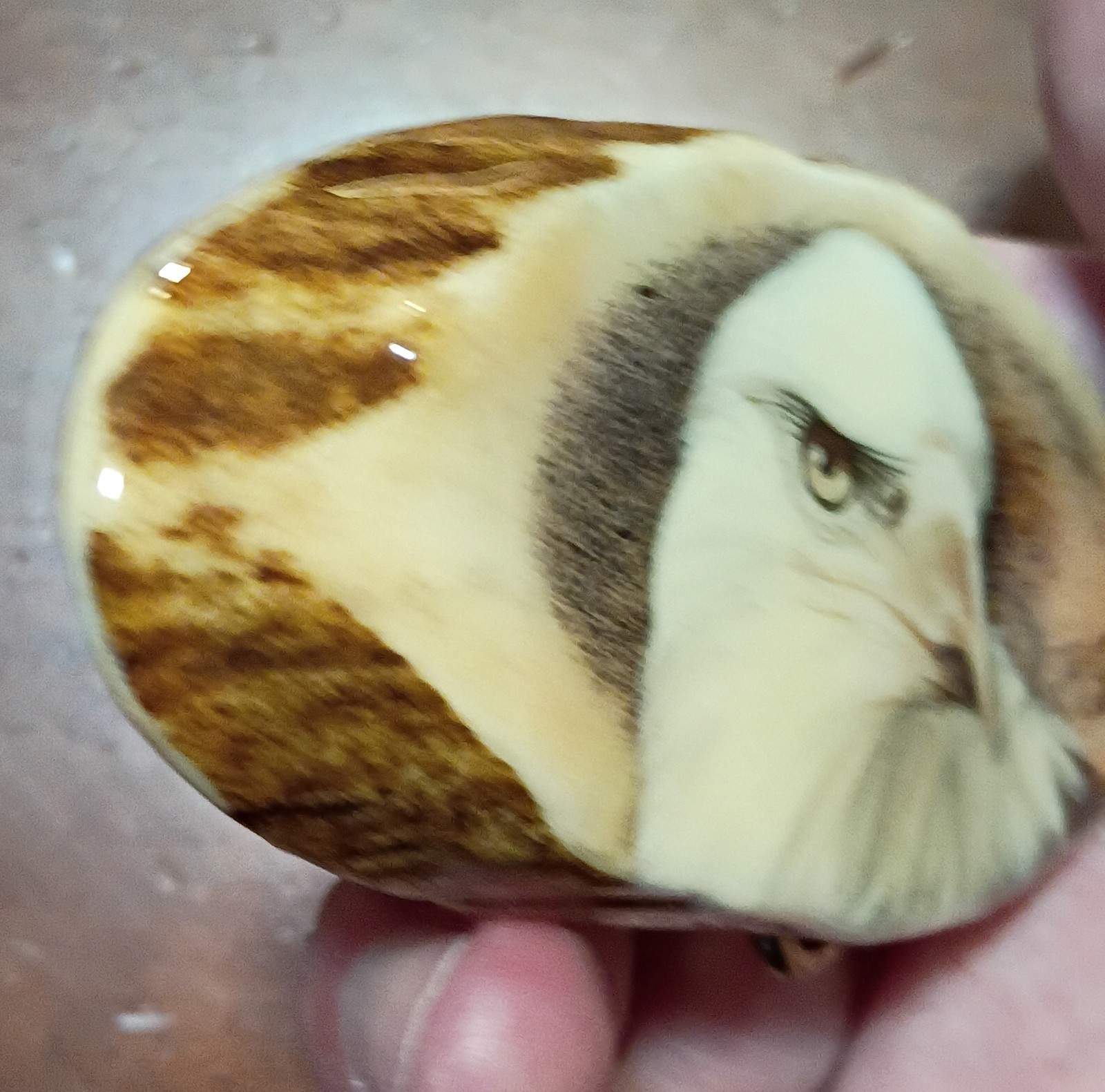 VINTAGE ANTLER BELT BUCKLE BALD EAGLE PAINTING USA ALICE B SEMICH NOS NICE!