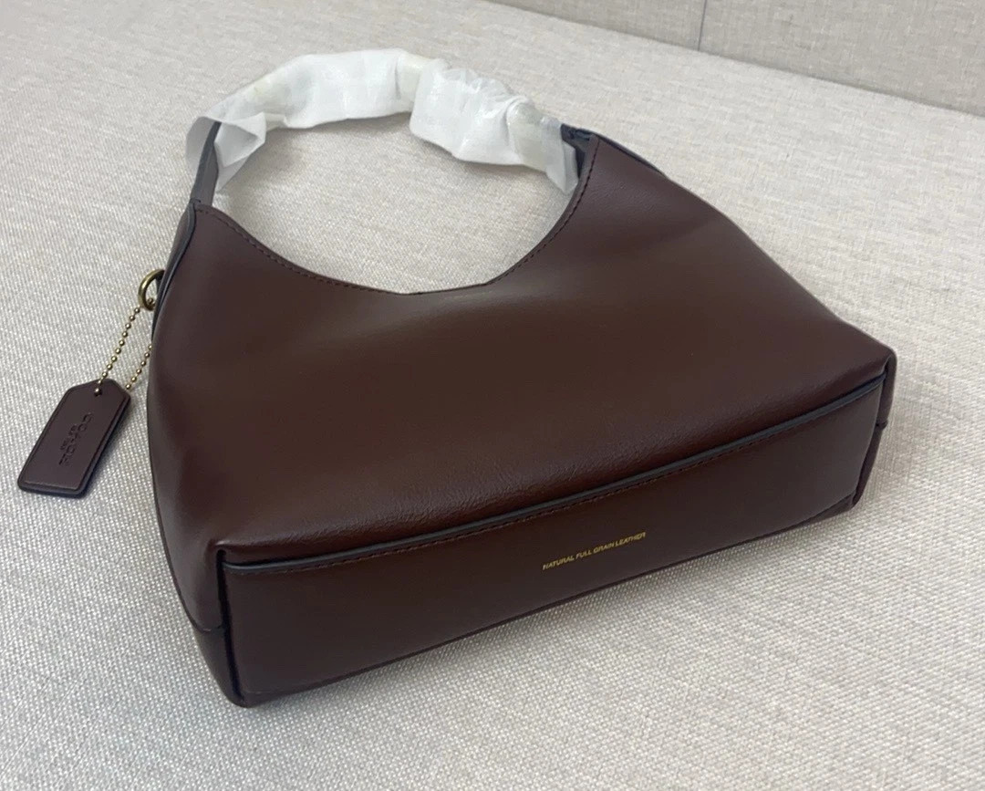 COACH CW614 Brooklyn Shoulder Bag 23 Brass/Maple Natural Grain Leather Outlet