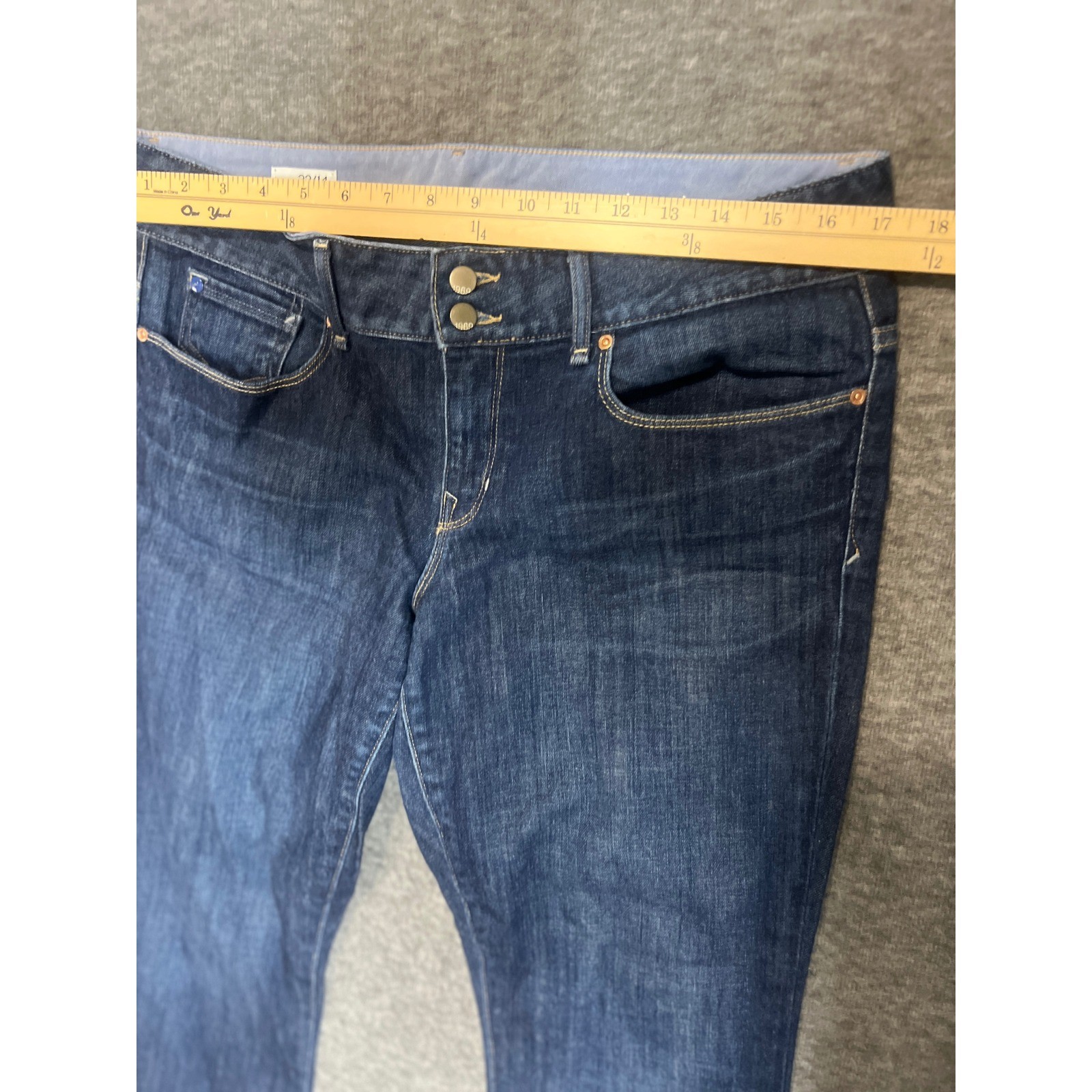 Gap 1969 Perfect Boot Jeans Womens 32/14r Dark Wash Denim Blue Bootcut 3825-01