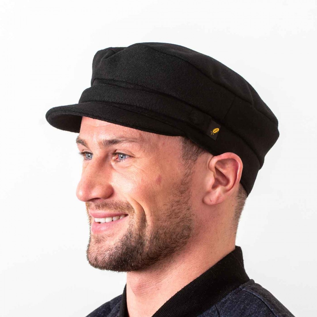 Hatman of Ireland Skipper Cap Traditional -Melton Wool, Mariner Cap for Men