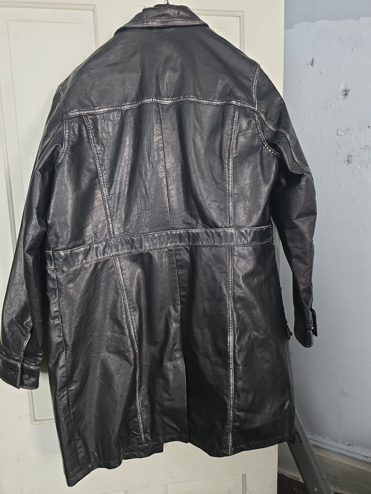 Jamming Leather – Vintage Black Extra Long Leather Coat