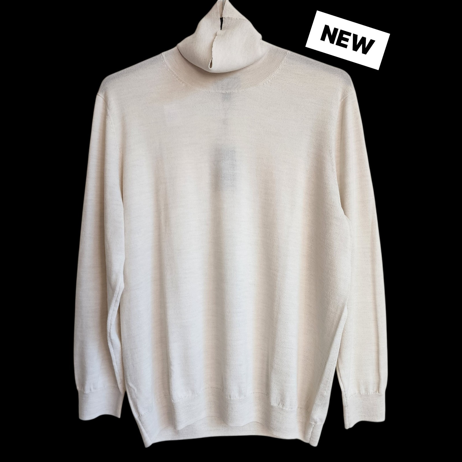 2X Cream Sweater Turtleneck Oatmeal Merino Wool Blend Mens Jos A Bank New Nwt Sz