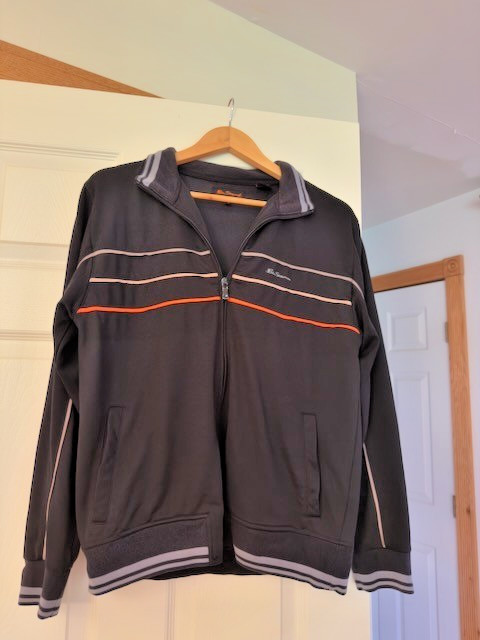Ben Sherman Track Jacket Mens Medium Black Full Zip Retro Mod Style Y2k