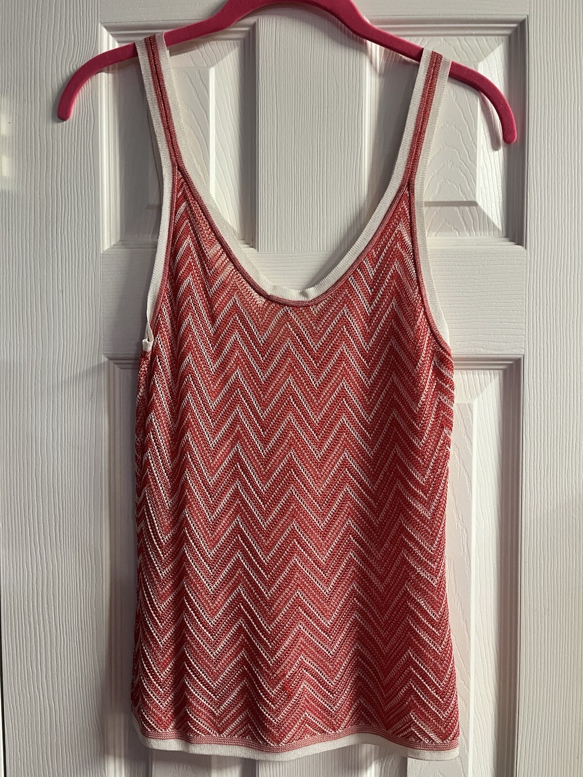 Fabulous Escada Red And White Knit Tank Top Size 36 (US 6)