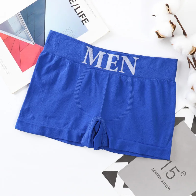 5 PCs Men’s High Elastic Plain Color Comfortable Boxer Briefs Panties Breathable