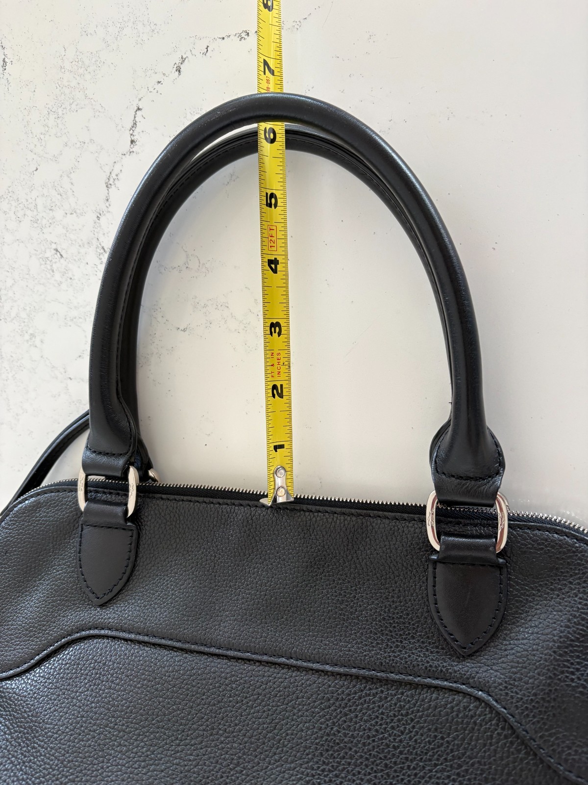 Longchamp Black Leather Handbag NWOT
