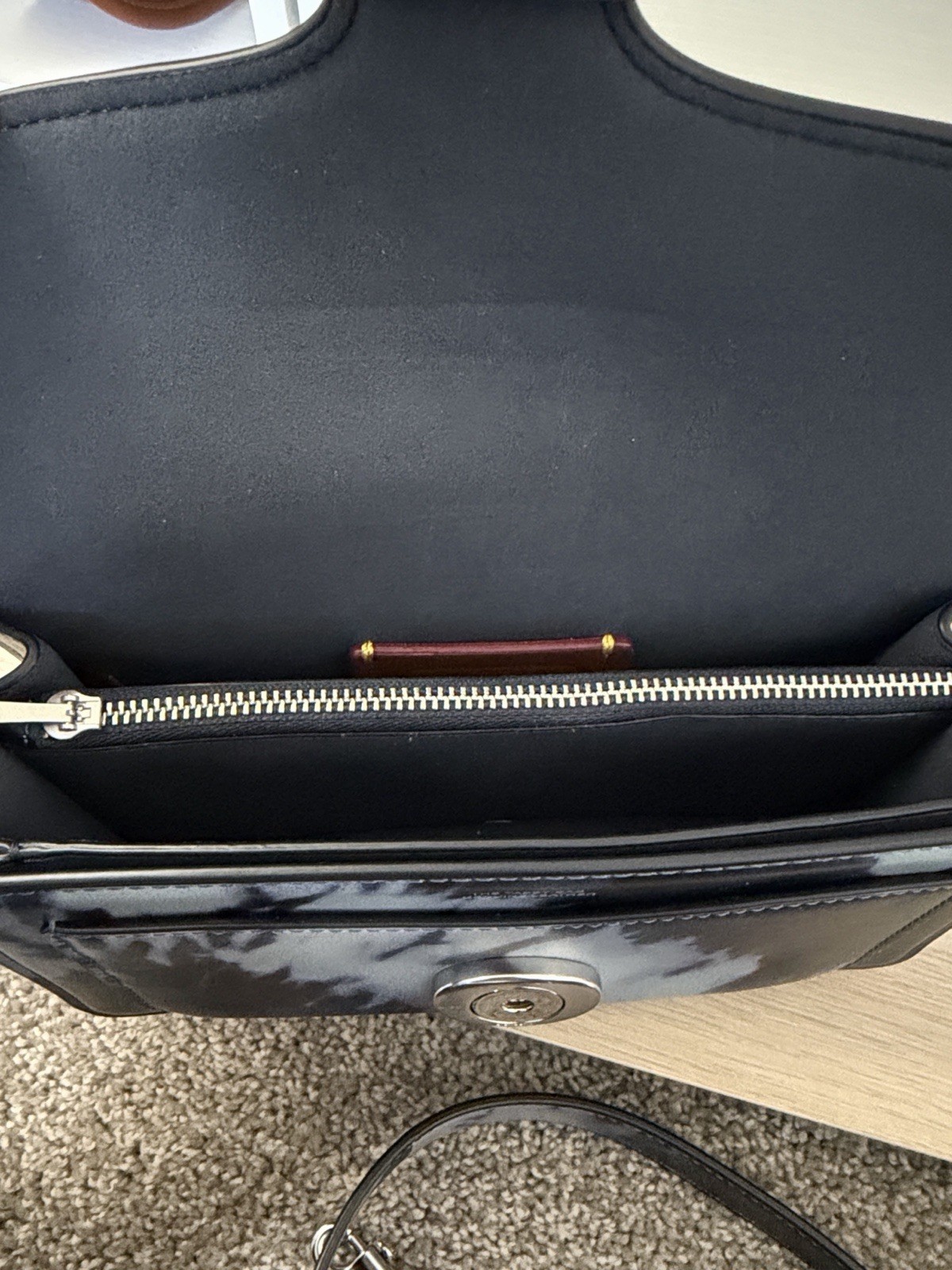 Coach Tabby Shoulder Bag 20 Silver/Midnight Navy with Tie-Dye Print