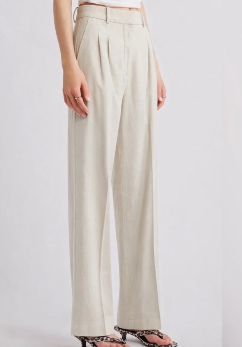 Open Edit Everyday Linen Blend Pants Trousers in Moonbeam NWT Size 2