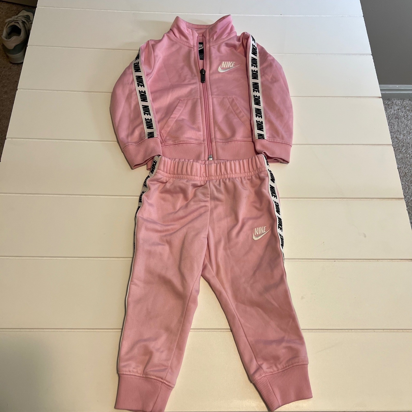 Nike Kids Pink Tricot Tracksuit Jacket and Pants Set 18M D692-A8F