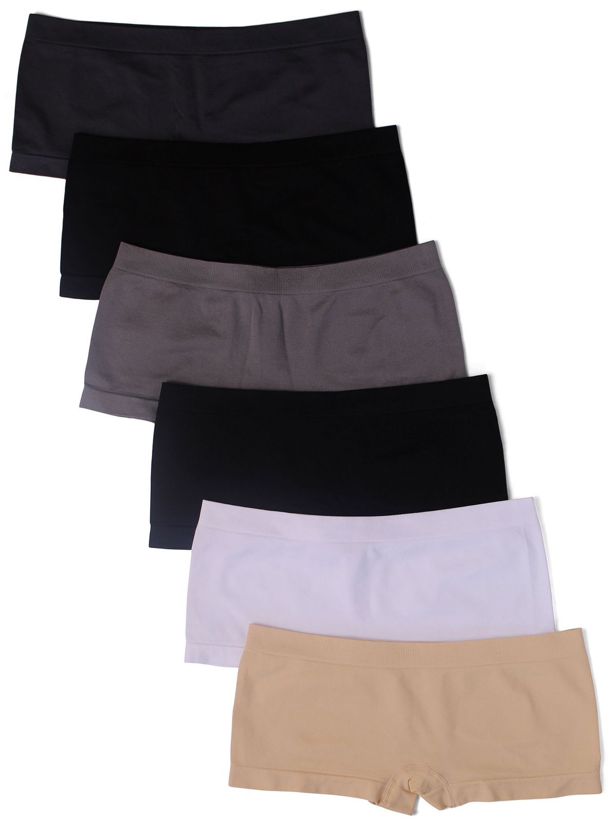 6 Pack Kalon Women’s Nylon Spandex Boyshort Panties