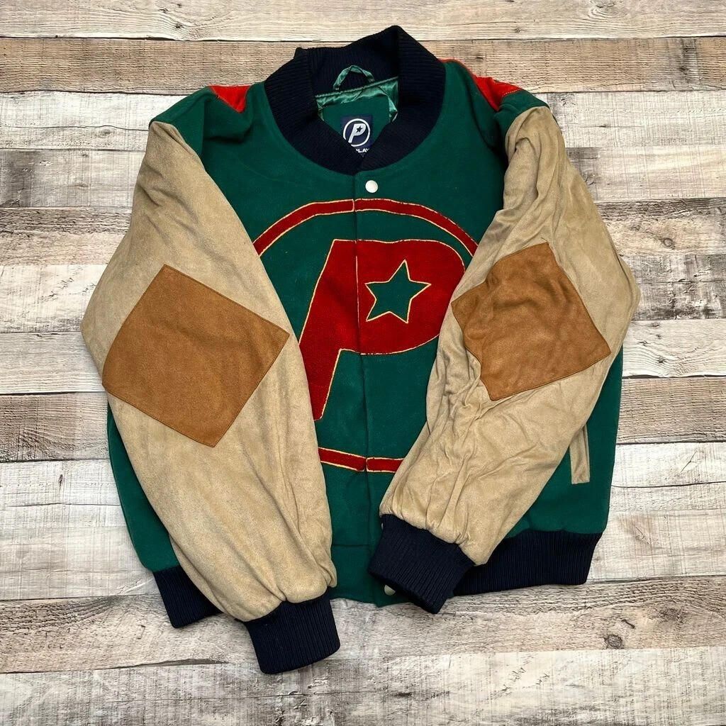 Lady Luck Jacket Men’s Medium Green Varsity Casino High Roller Player’s Club