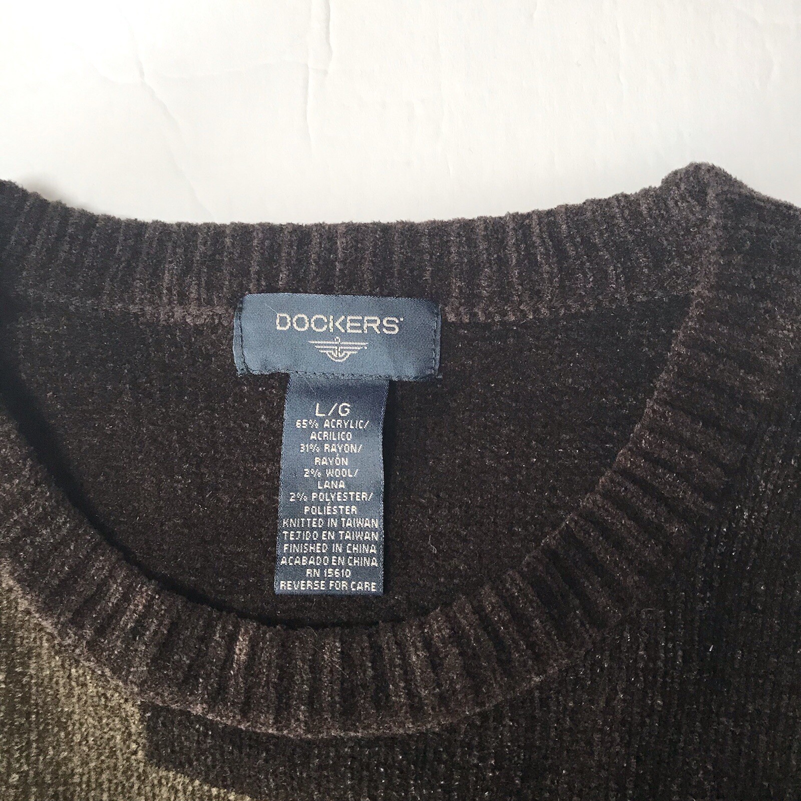 Vintage 90s Y2K Sweater Mens Large Wool Geometric Grunge Skater Grandpa Hip Hop