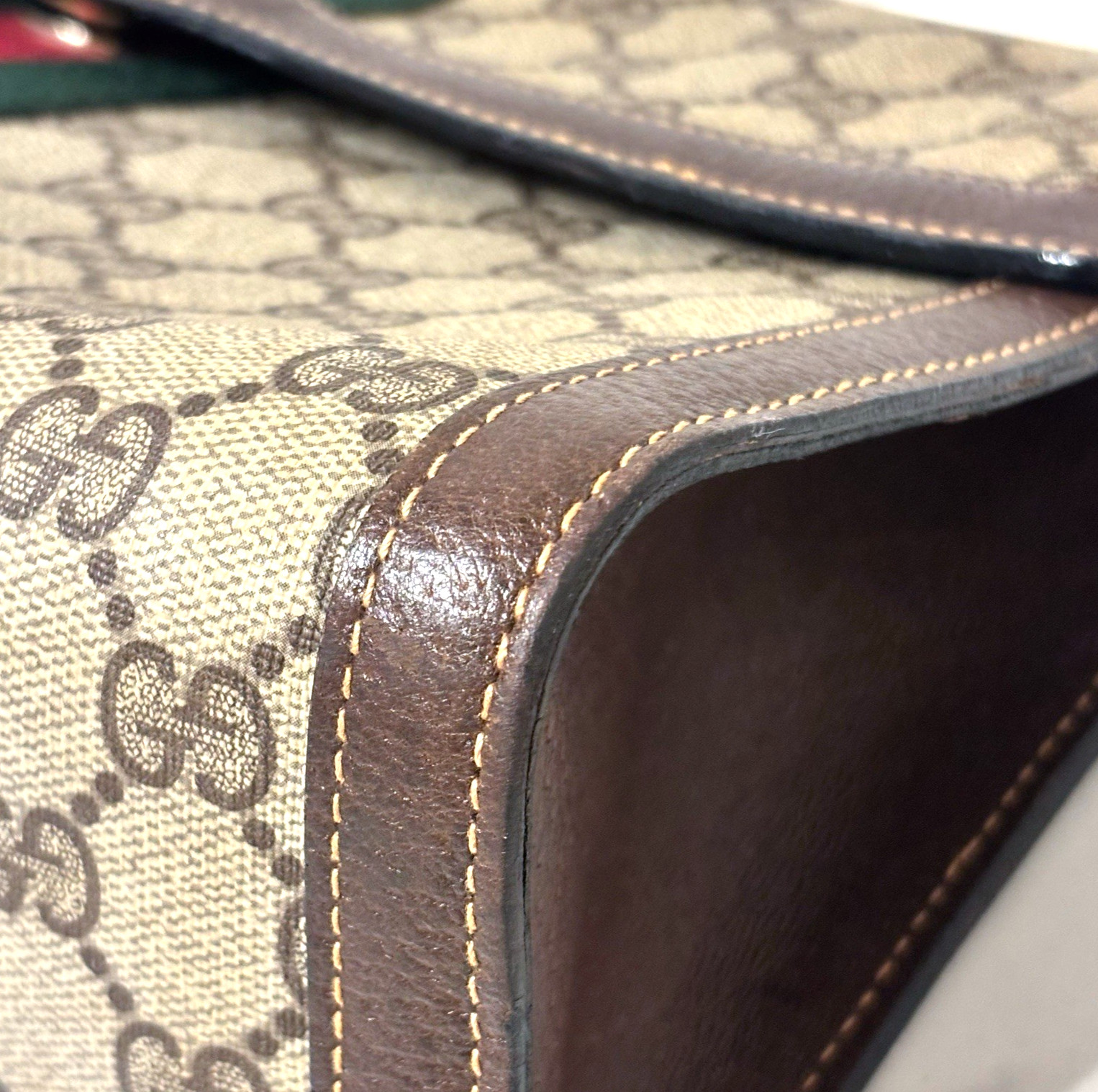 Gucci Sherry Line Clutch Bag PVC Leather Vintage GG Authentic