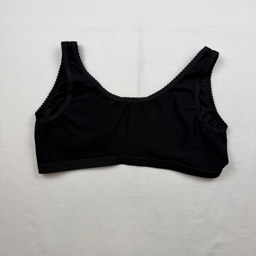 Marena Recovery Sports Bra Womens Medium Black Front Closure Compression 4244
