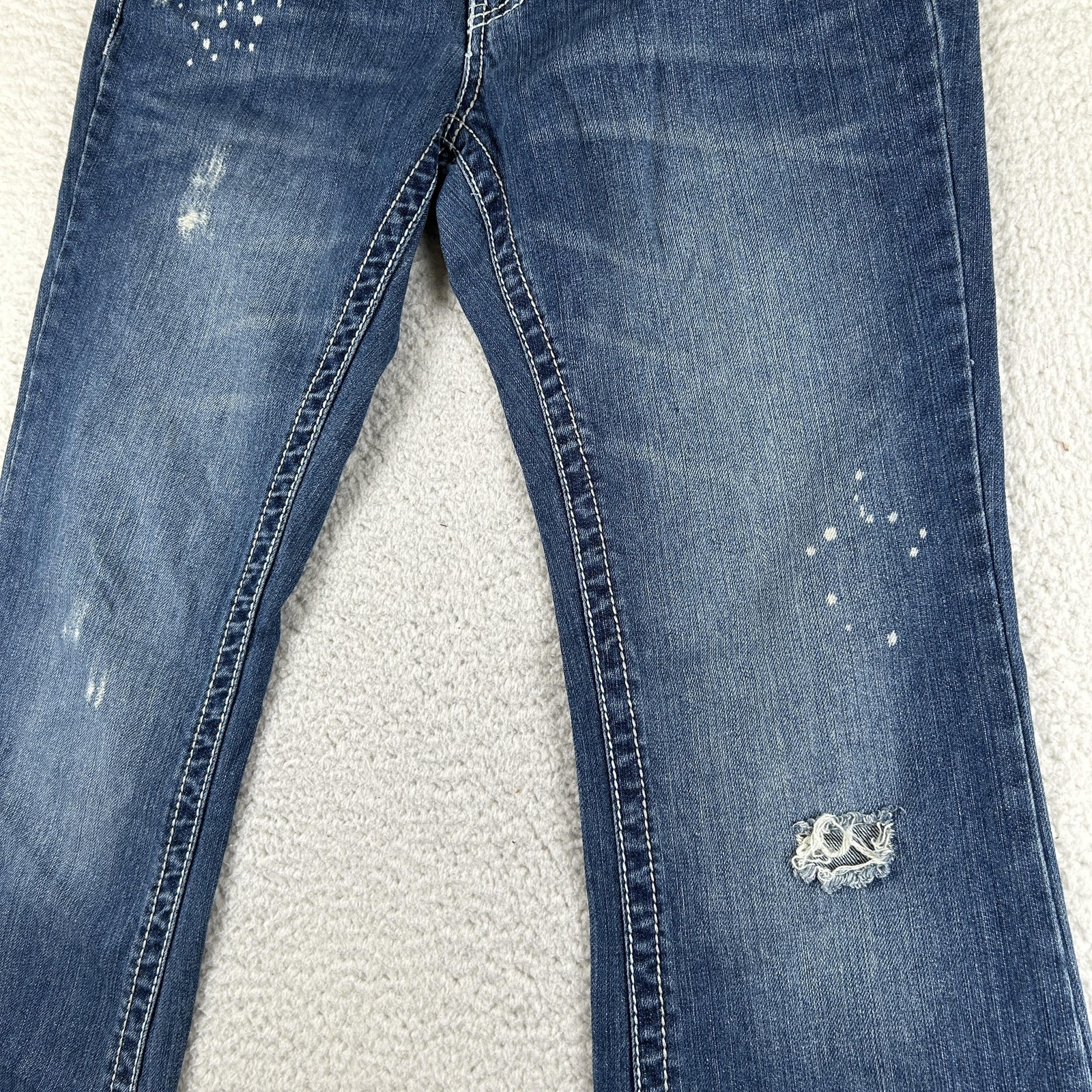 Vintage Amethyst Jeans Womens 11 Medium Wash Distressed Bootcut Low Rise Y2K