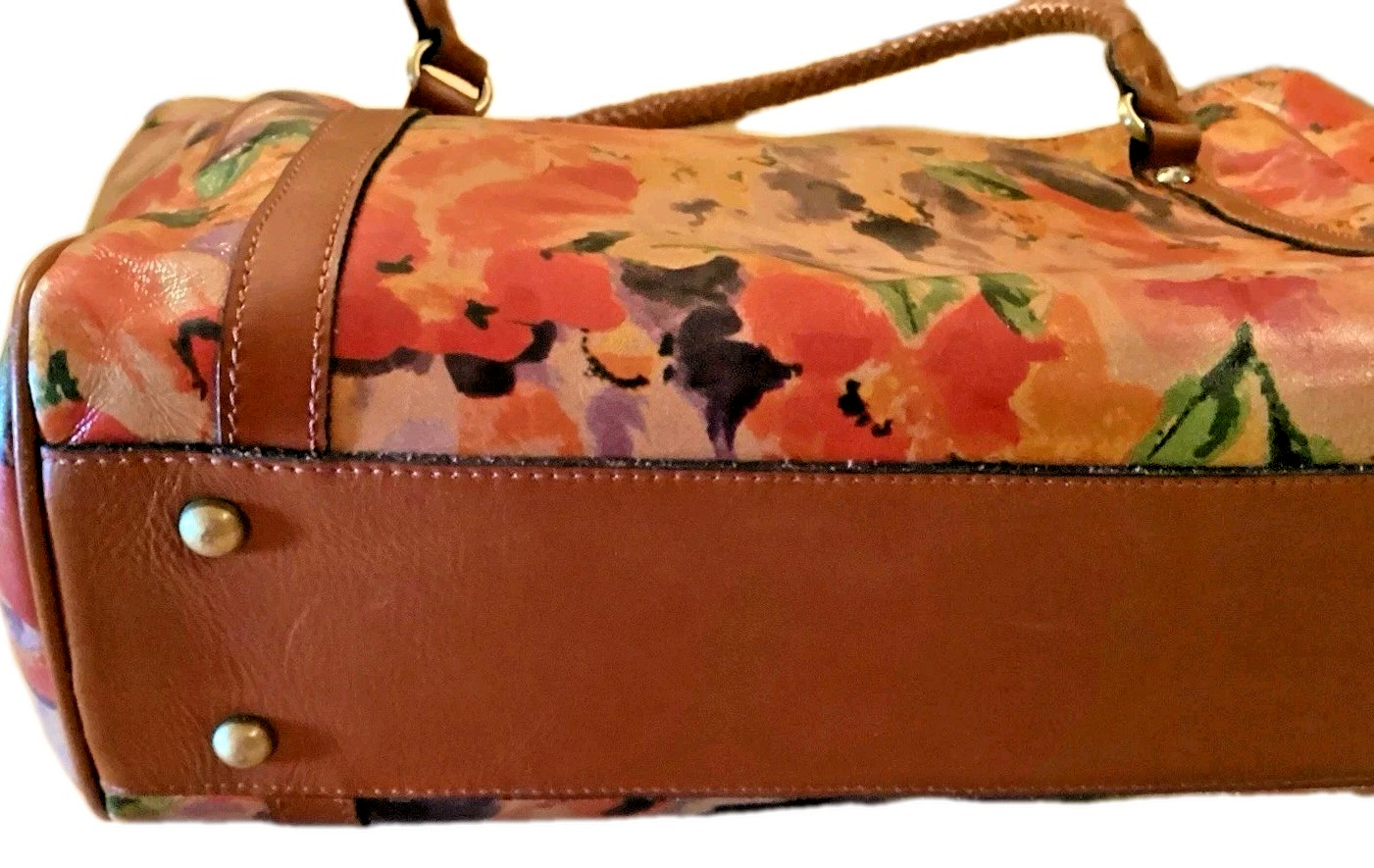 Patricia Nash Cameley Large Tote Shoulder Bag Floral Print Leather Tassel
