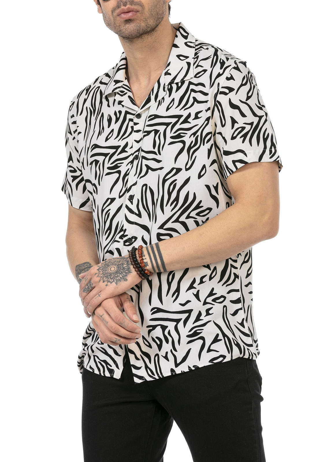 Redbridge Herren Hemd kurzarm Hawaii Hemden Sommer Freizeithemd Reguar Fit