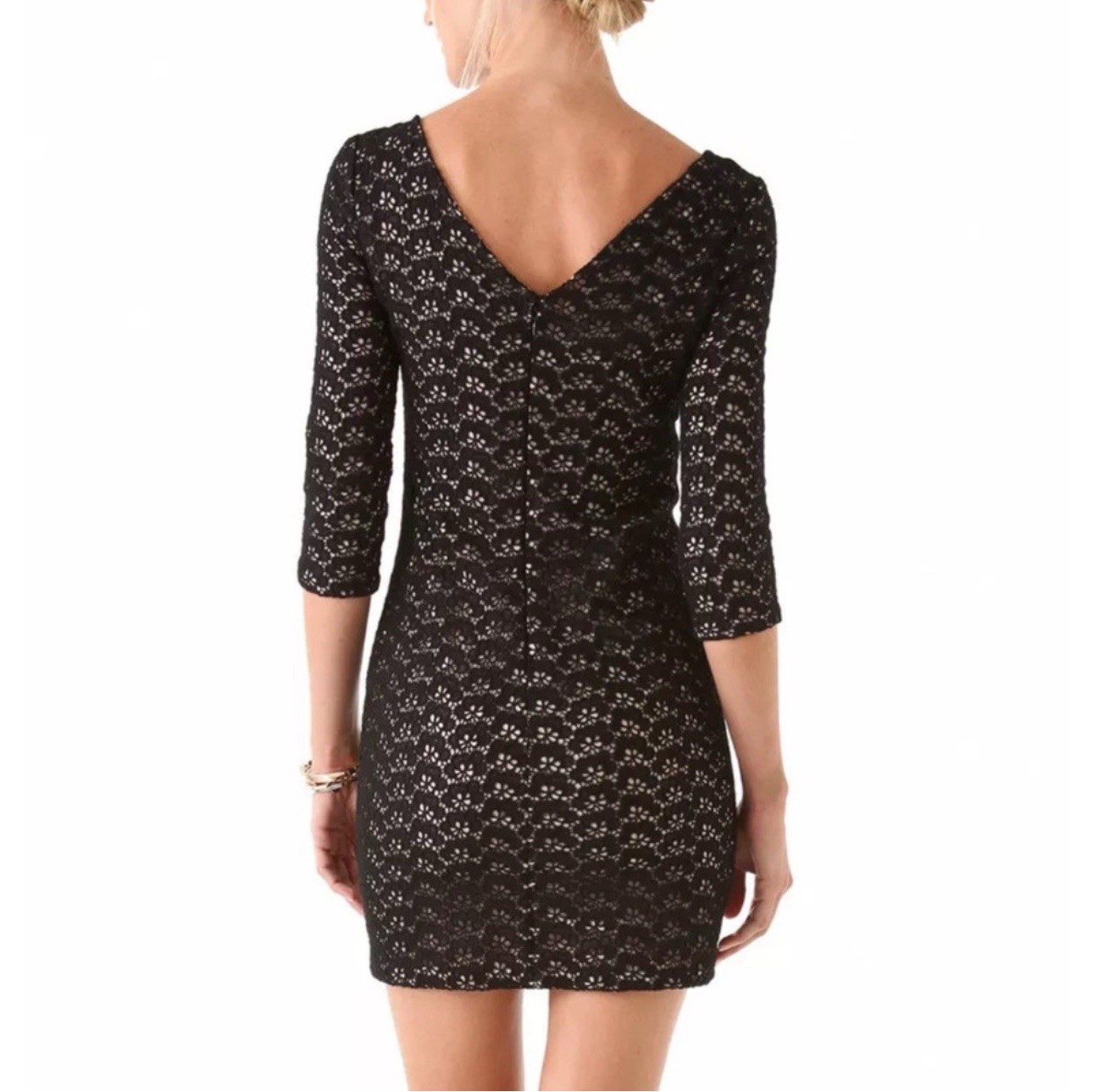 DIANE von FURSTENBERG DVF Sarita Acorn Lace Mini Dress Sz 4