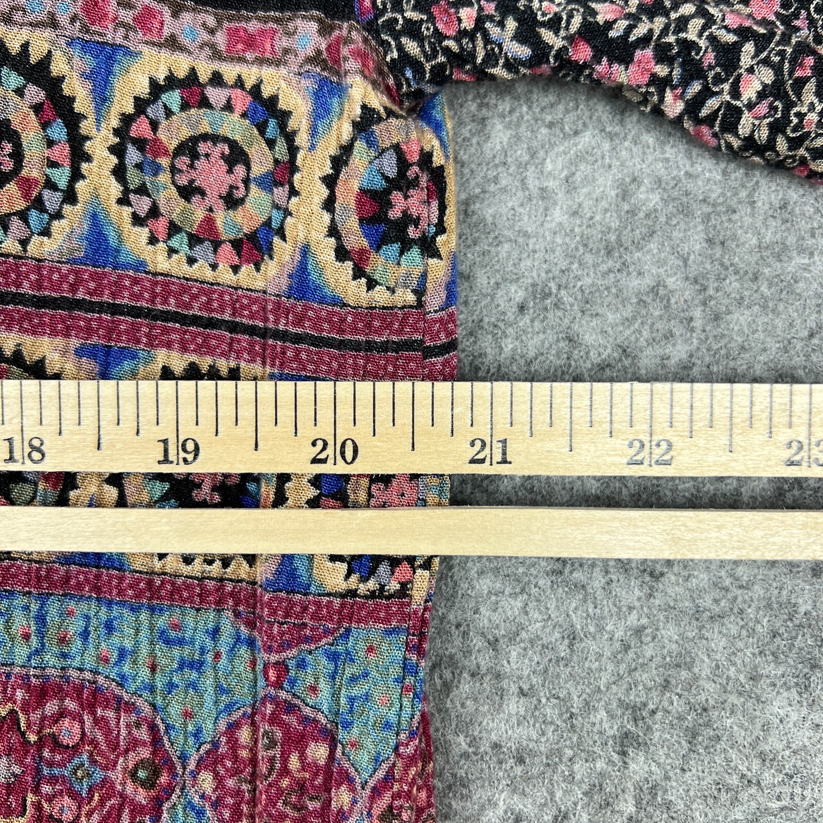 VTG Norton Mcnaughton Shirt Womens Large 14 Aztec Short Sleeve Boho Pocket Tee