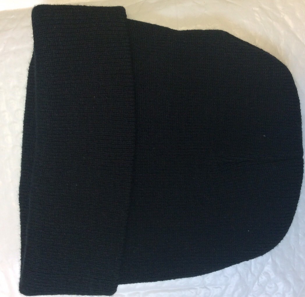 New BIack /Gray Letter SoftWinter Stretch Stocking Knit Cuff Cap For Men & Women