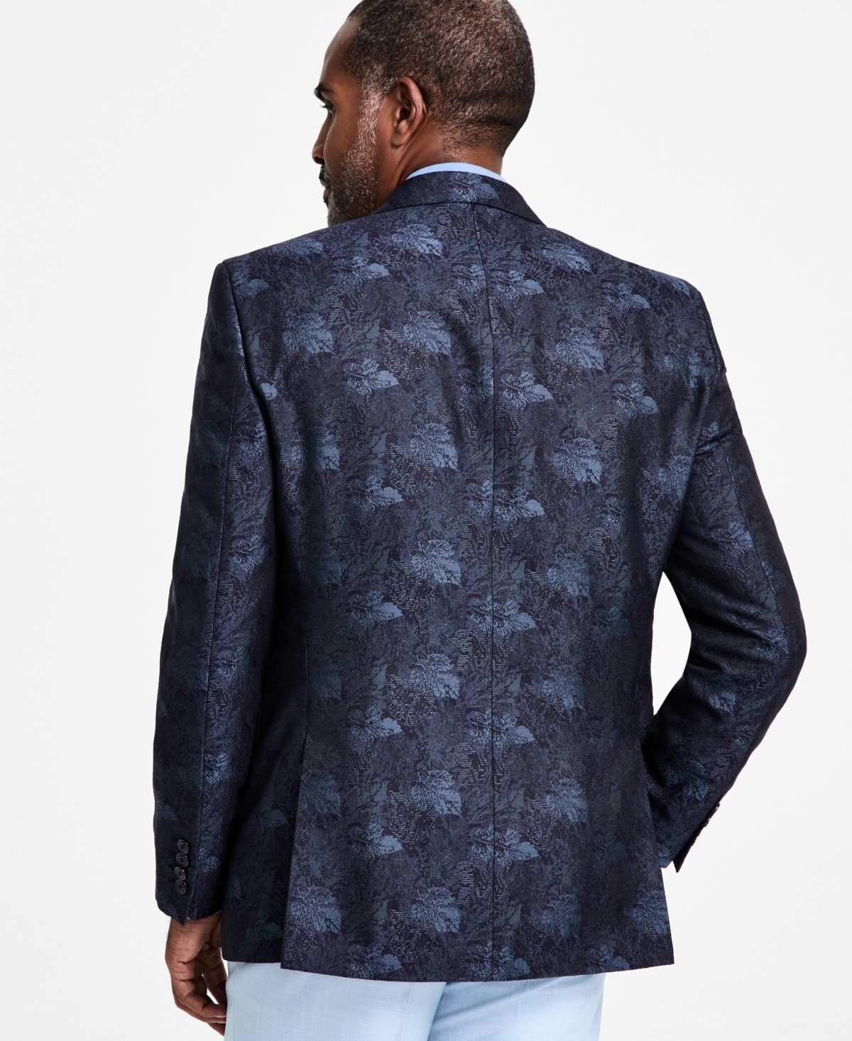 NWT TAYION Classic Fit Jacquard Double-Breasted Navy Dinner Jacket Sz 52R