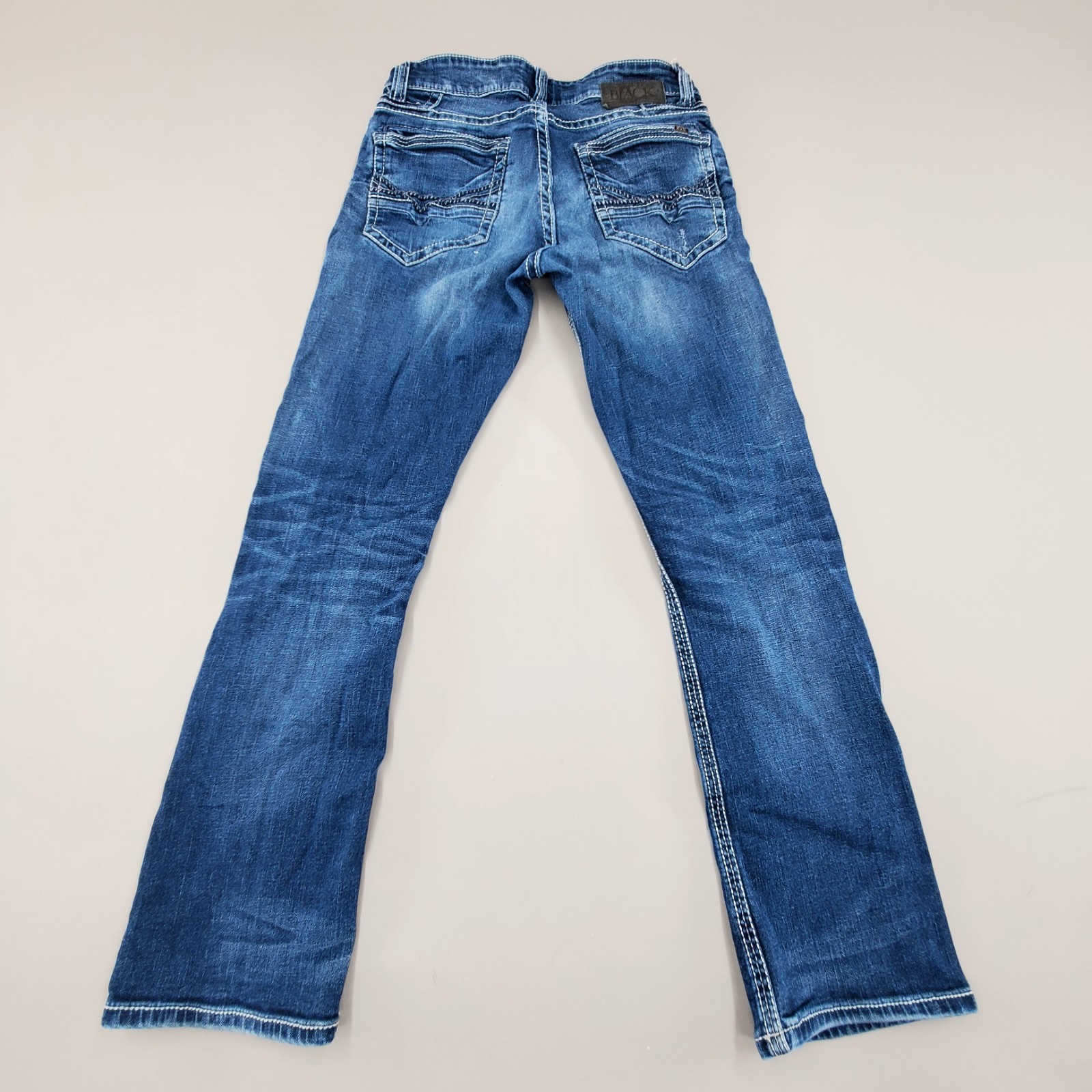 Buckle Black Bootcut Jeans 31R Fit No 3 Y2K Distressed Denim Contrast Stitching