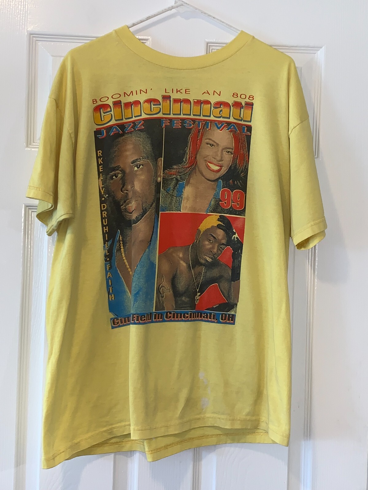 VINTAGE 1999 R. KELLY DRU HILL FAITH EVANS SHIRT SIZE XL CHEST 25″ LENGTH 29″
