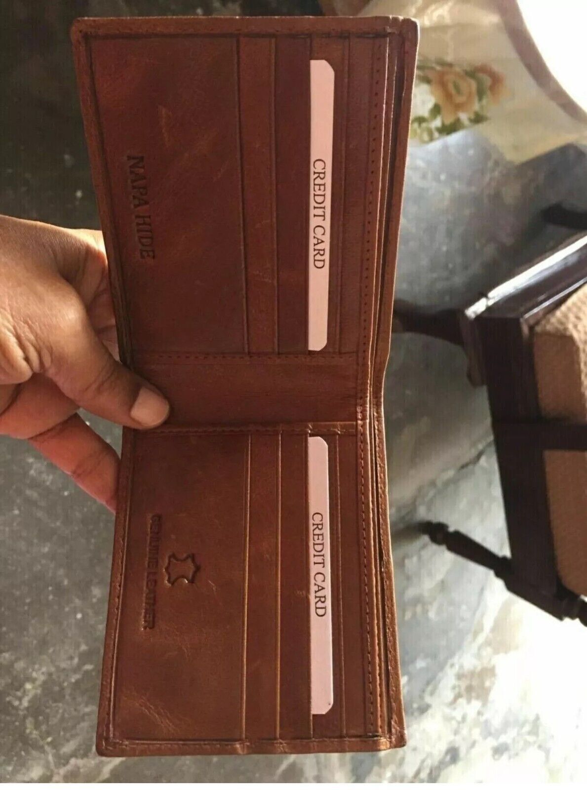 Genuine Leather Bifold Wallets For Men RFID Blocking Slim (MENS BROWN WALLET++)