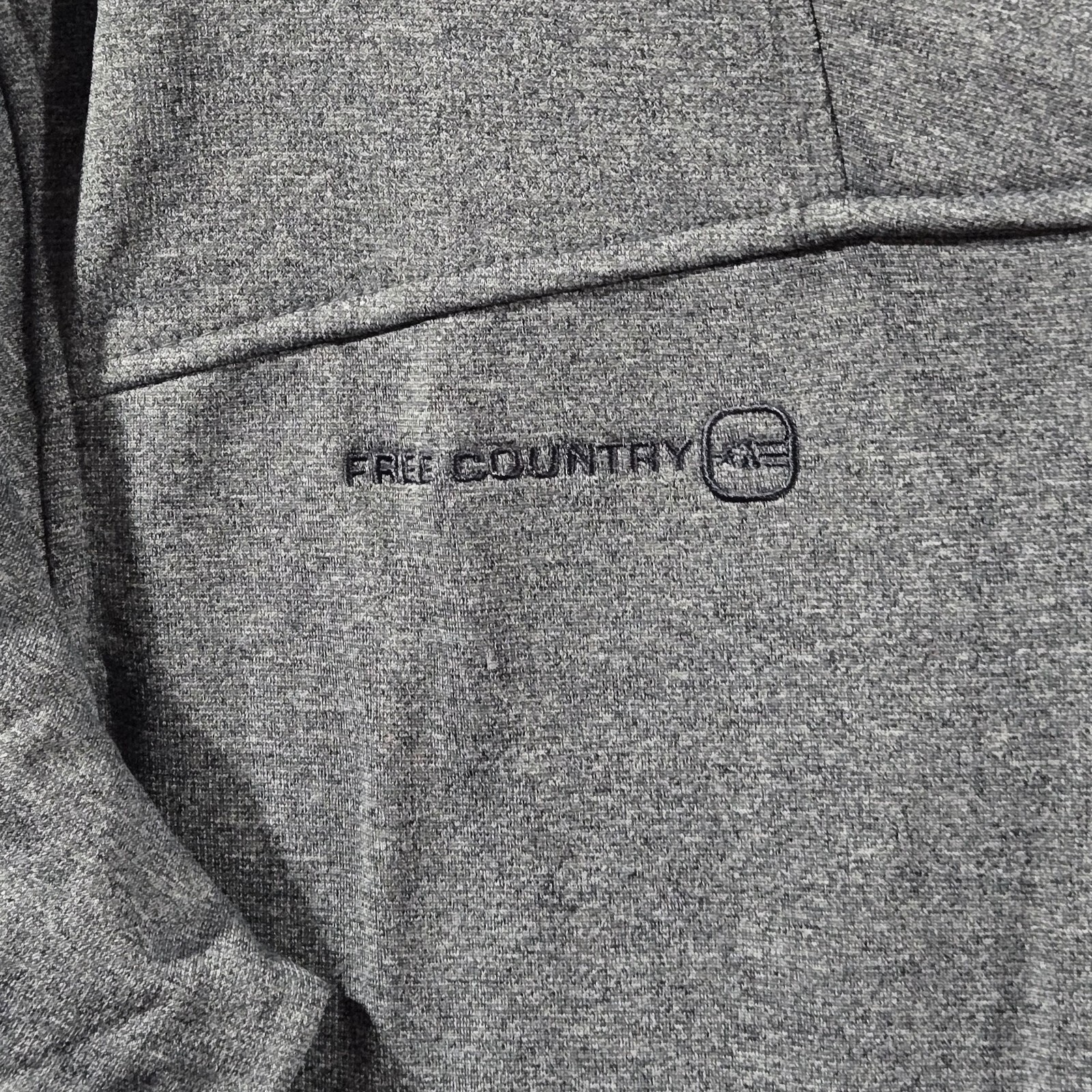 Free Country Marled Tech Solid Gray Full Zip Hooded Fleece Mens Size XL