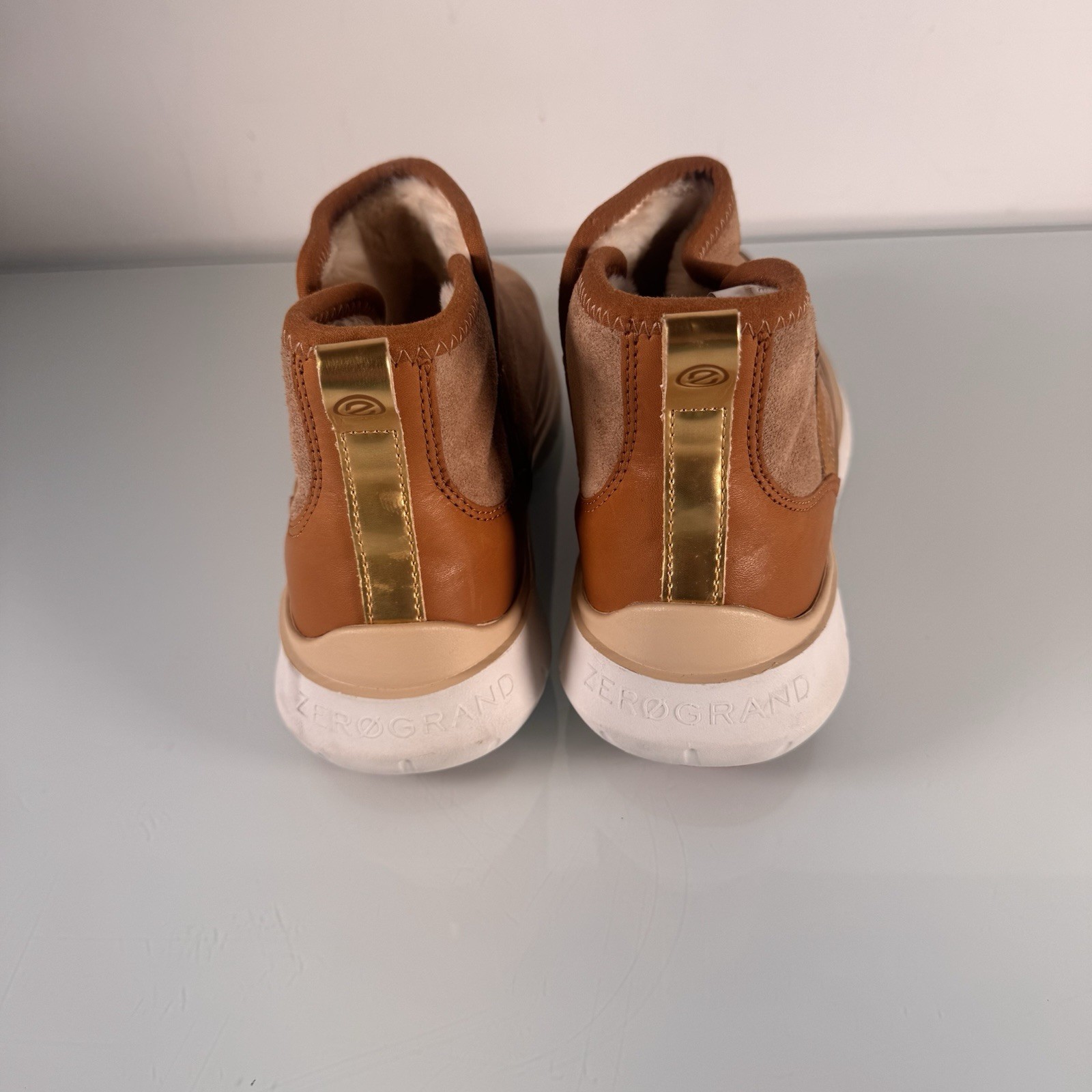 Nice Cole Haan Zero Grand Ladies Size 9.5C W22970C Tan Water, Proof, Fur Lined