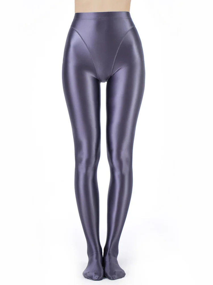 Opaque Elastic High Waist Tight Shiny Oil Glossy Pantyhose Yoga Dance Stockings