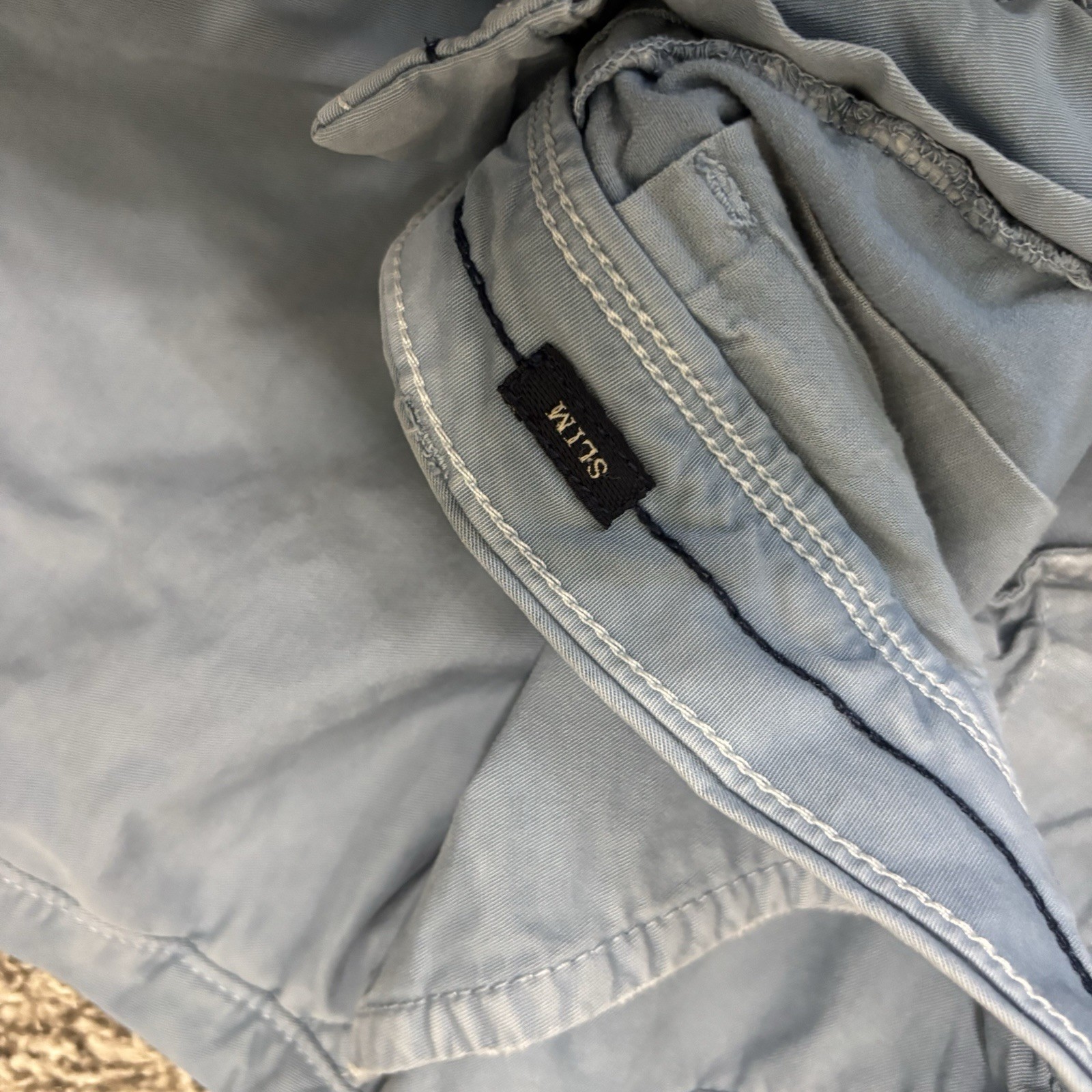 American Eagle Next Level Flex Mens Slim Classic Chino Shorts Light Blue Size 30