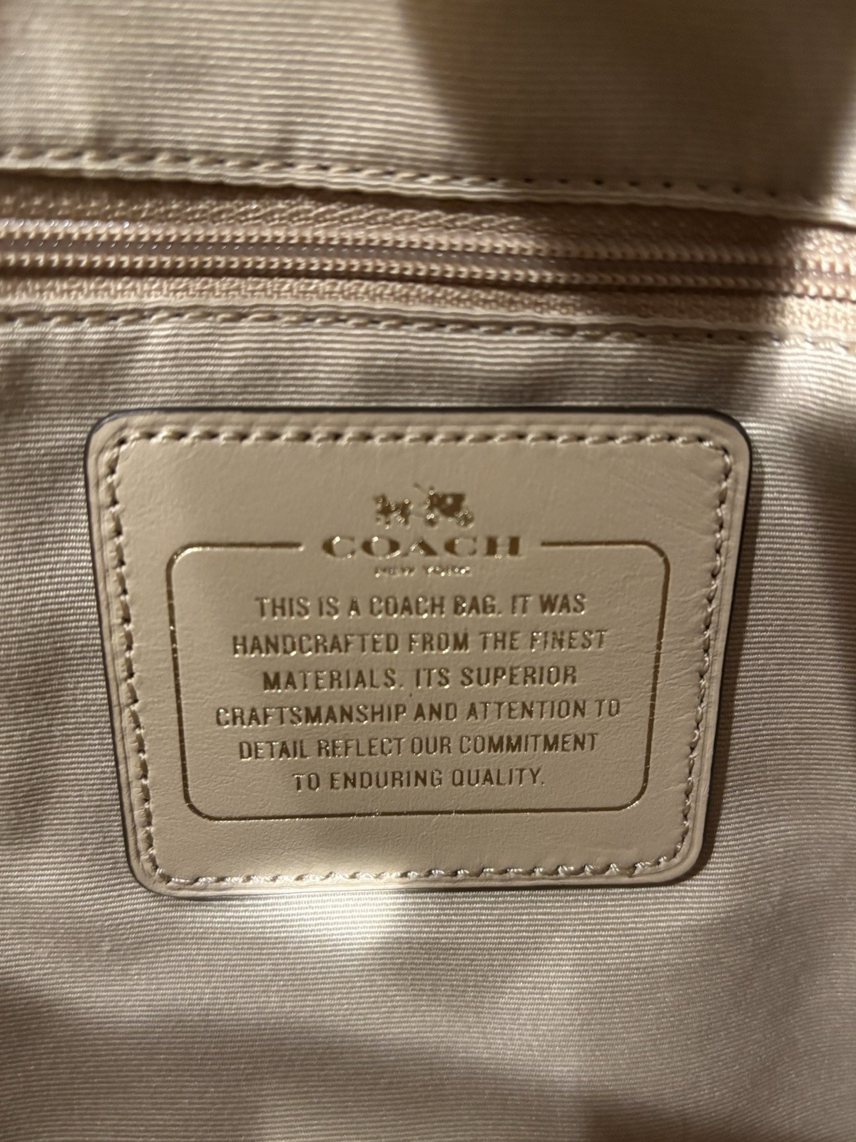 Coach Shoulder Tote “Ava” Leather Suede Two tone Nude Pre-Loved