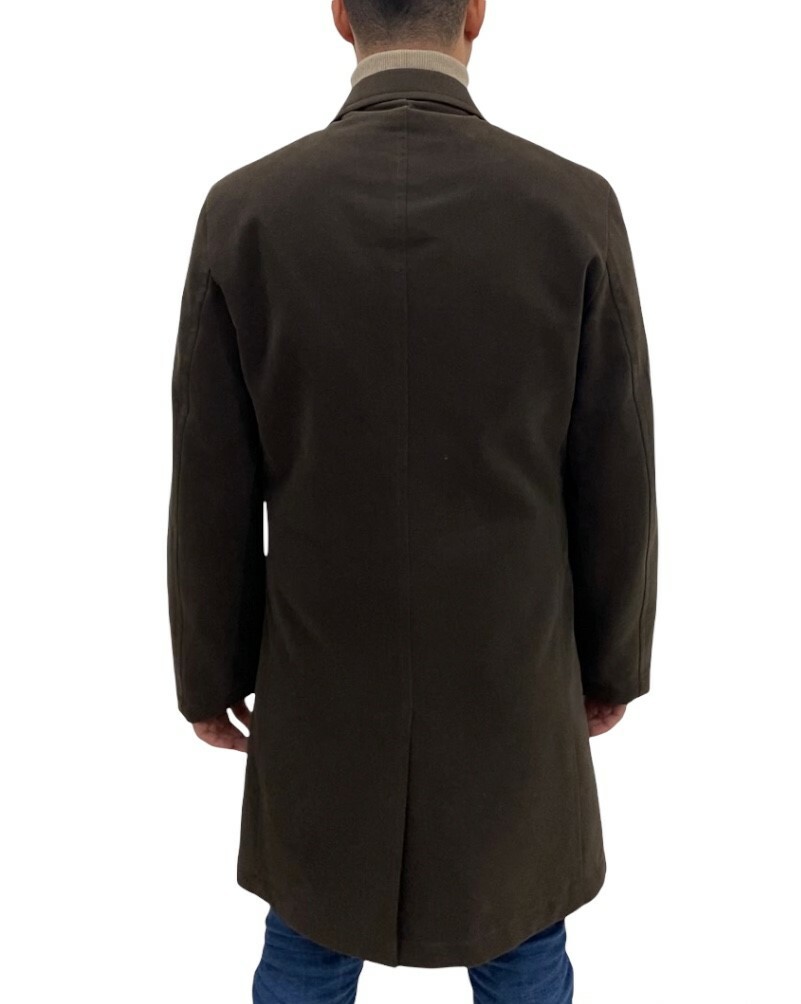 ADHOC Men’s Coat, Brown Regular Fit Cotton Fustagno, 60% Discount.
