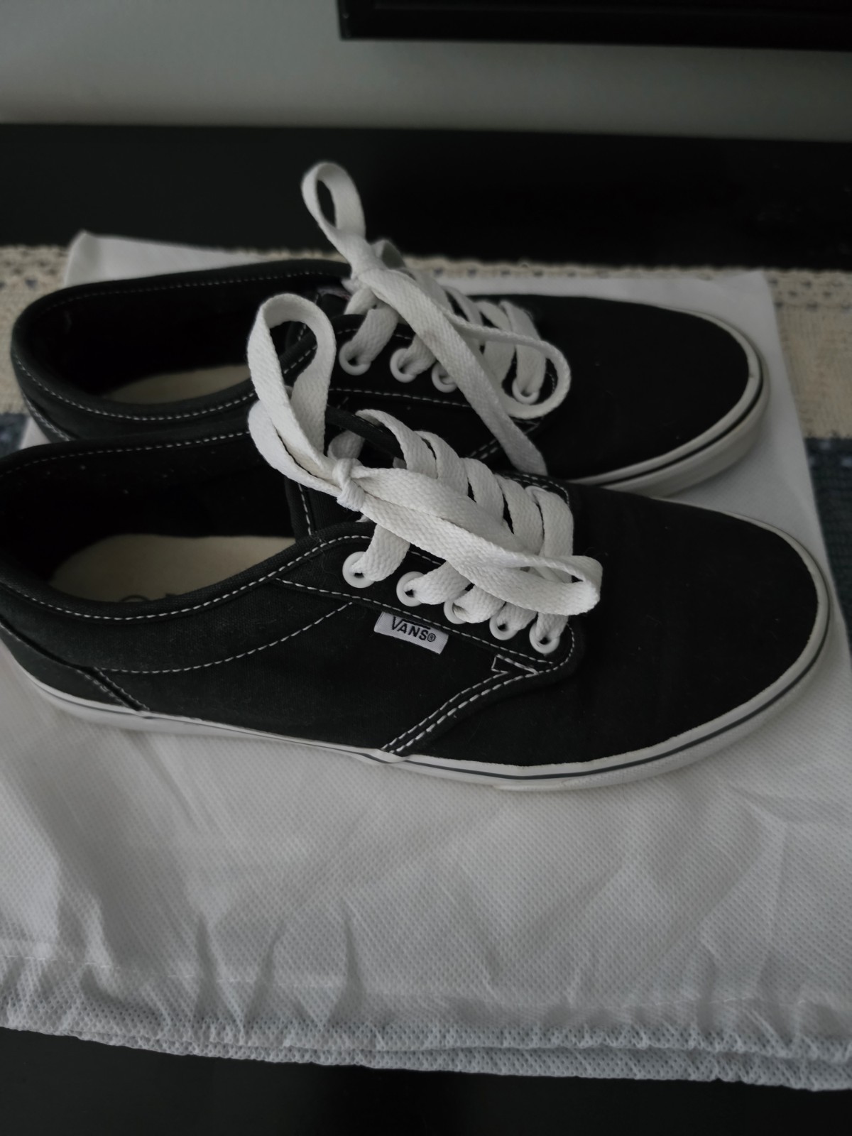 Vans Authentic Off The Wall Black White Classic Canvas Shoes VN000EE3BLK W8 M9.5