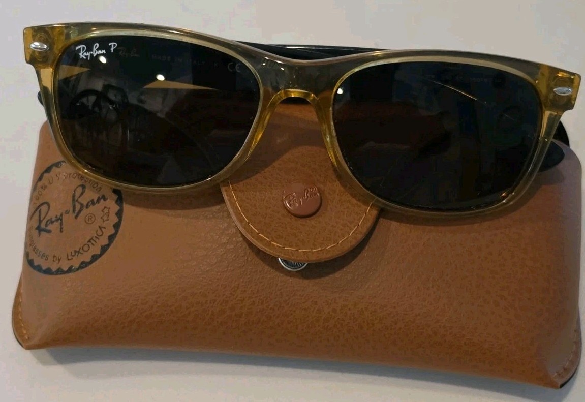 Genuine Ray-Ban Wayfarer Polarized Sunglasses RB2132 55-18-145 mm 955/57 Italy