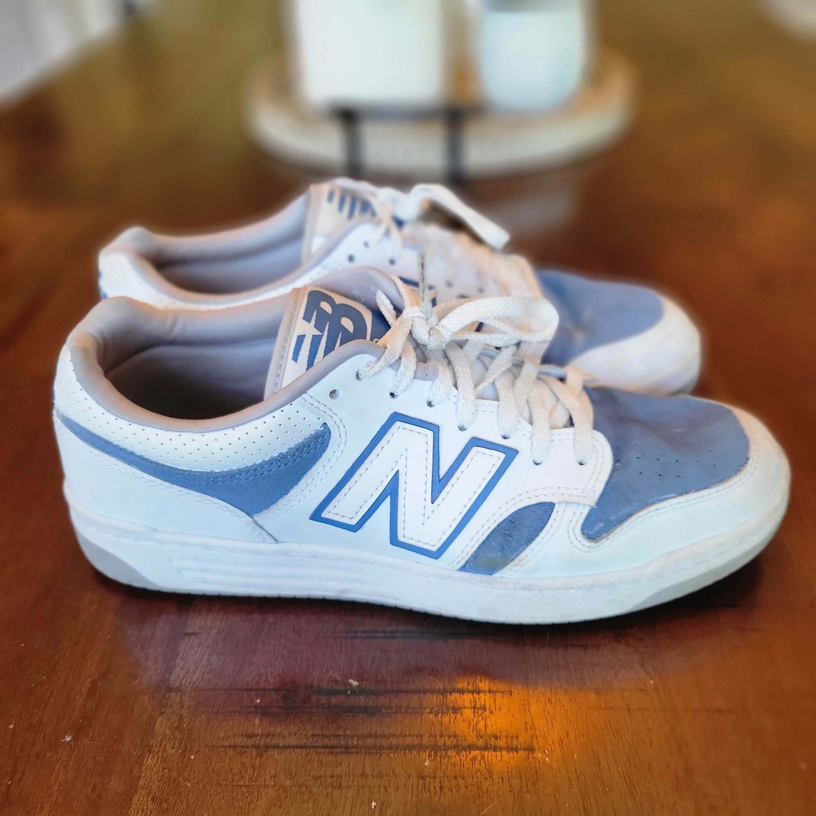 New Balance 480 White Blue BB480 Suede Low Top Sneakers BB480LRB Mens 10