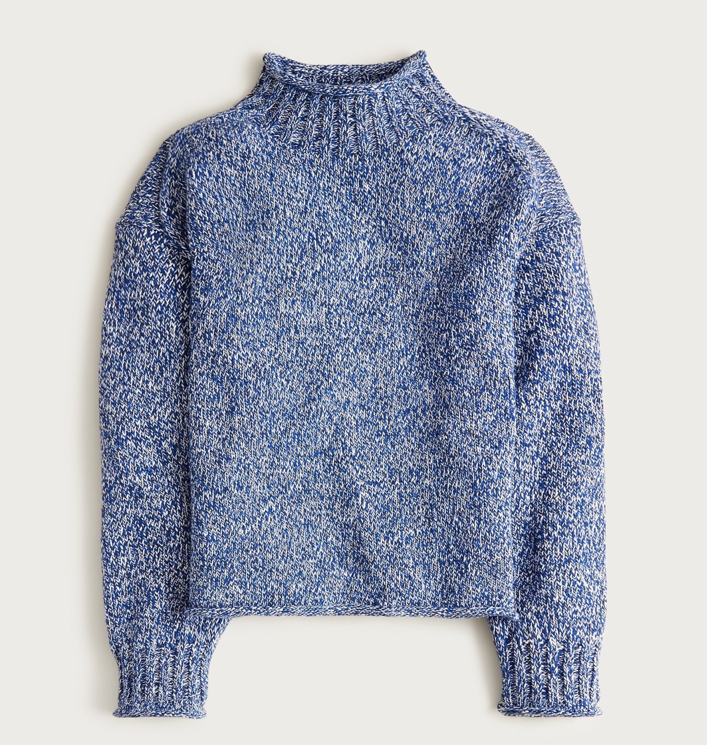 NWT J.Crew Size XS Marled 2025 Rollneck Sweater Blue Navy Ivory Pullover Knit