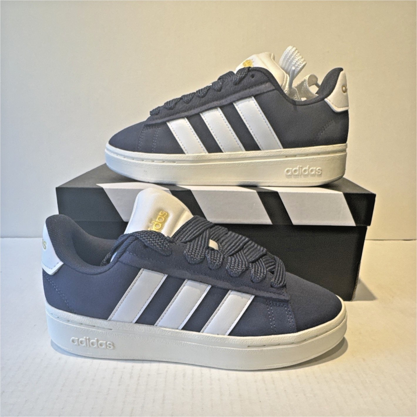 adidas Grand Court Alpha 00s Low Top Sneakers Blue/White Unisex Kids US 5