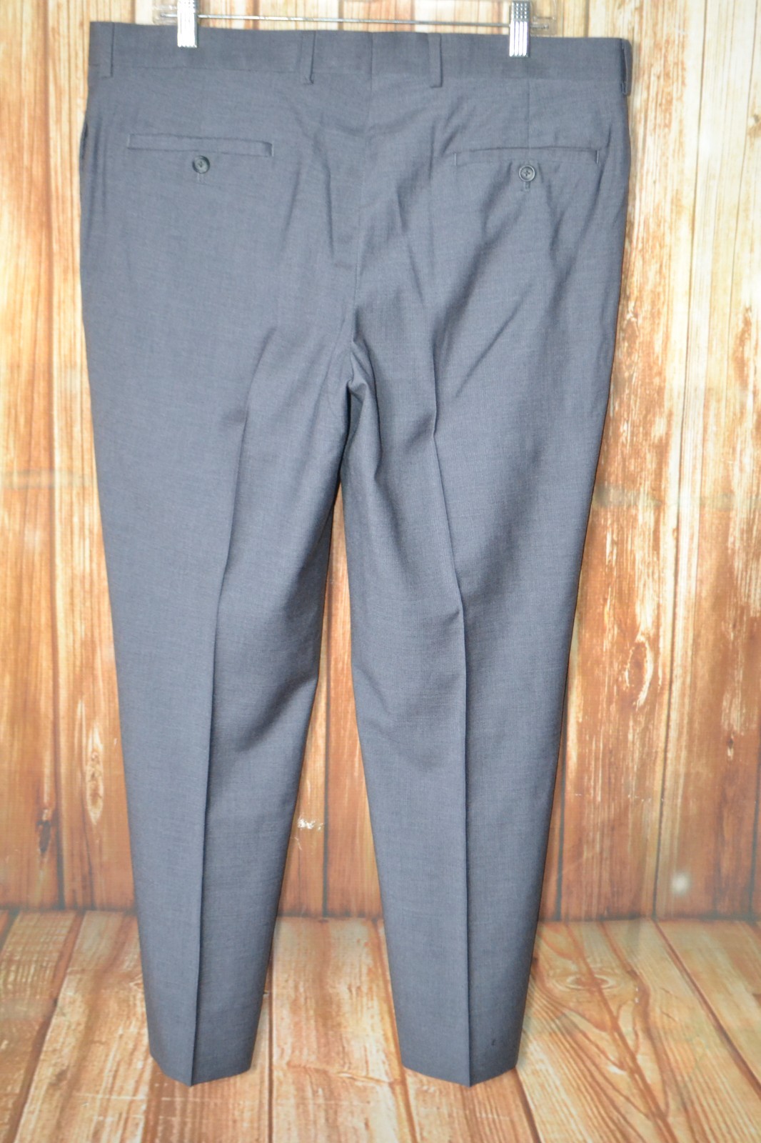 Pronto Uomo Men Gray Polyester Blend 2 Button 3pcs Suit Sz 42R Wst 38×28