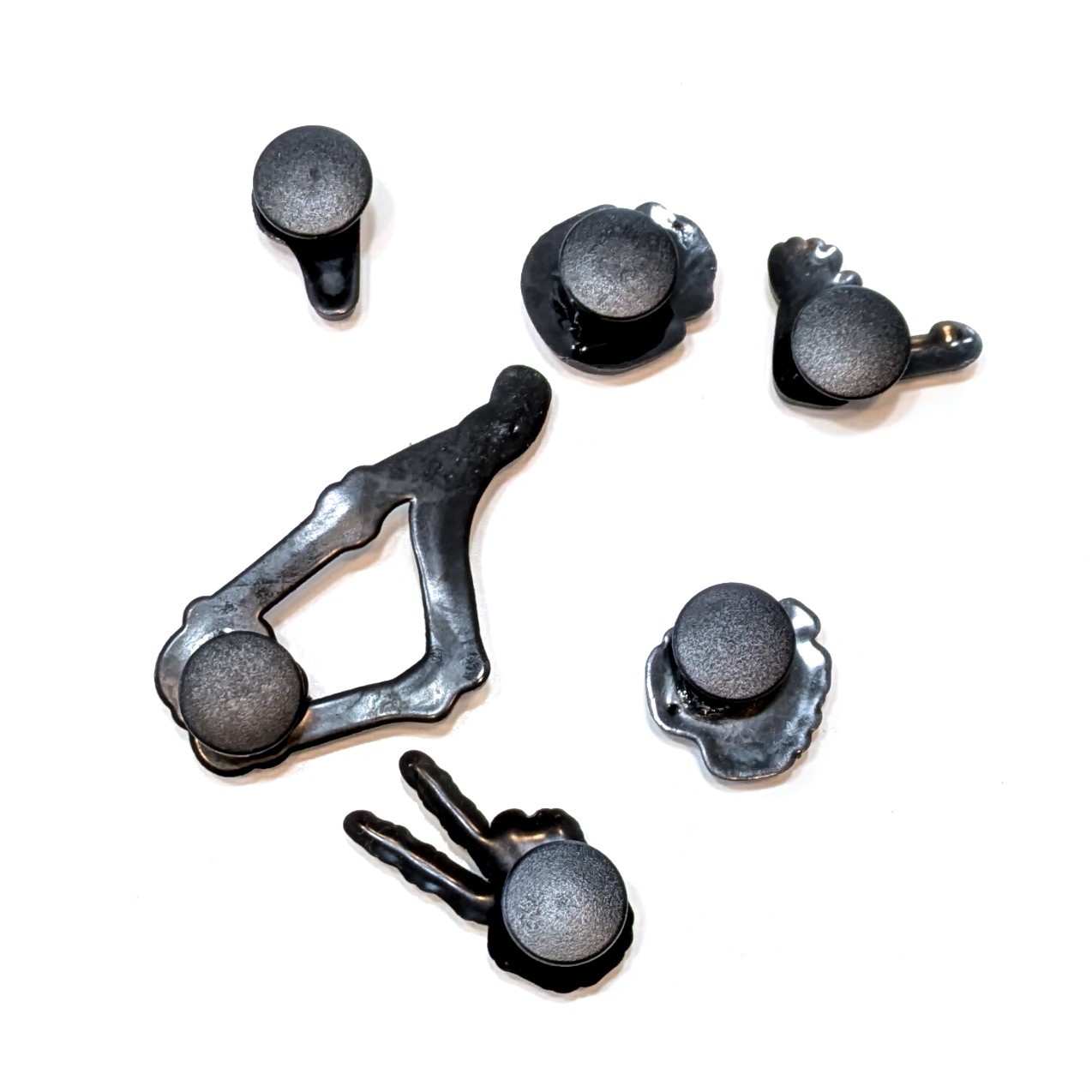 SKELETON SHOE CHARMS (Pack of 6) Fun Set Halloween/All Occasions (Fits Crocs)