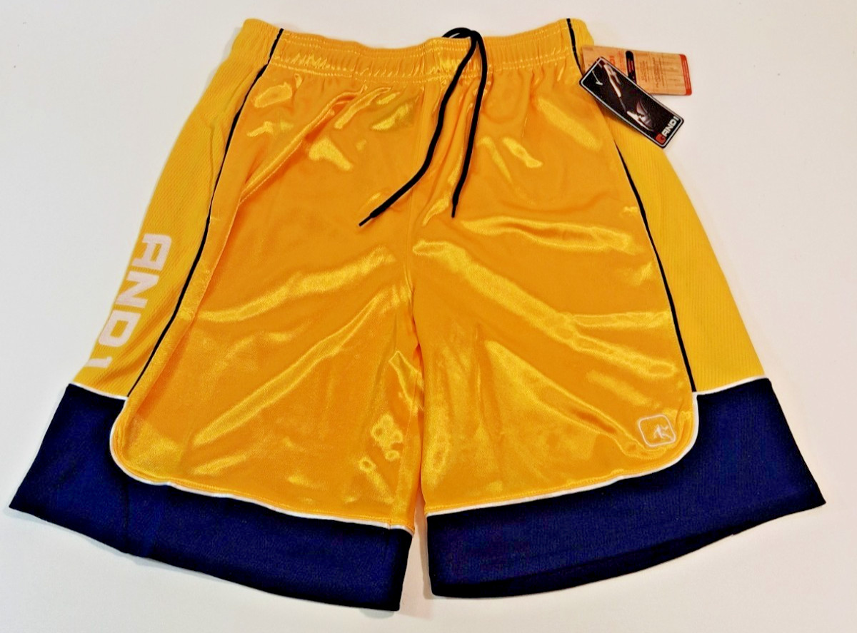 And1 Mens Basketball Gym Workout Shorts Lemon Yellow Navy Blue M L XL 2XL 3XL